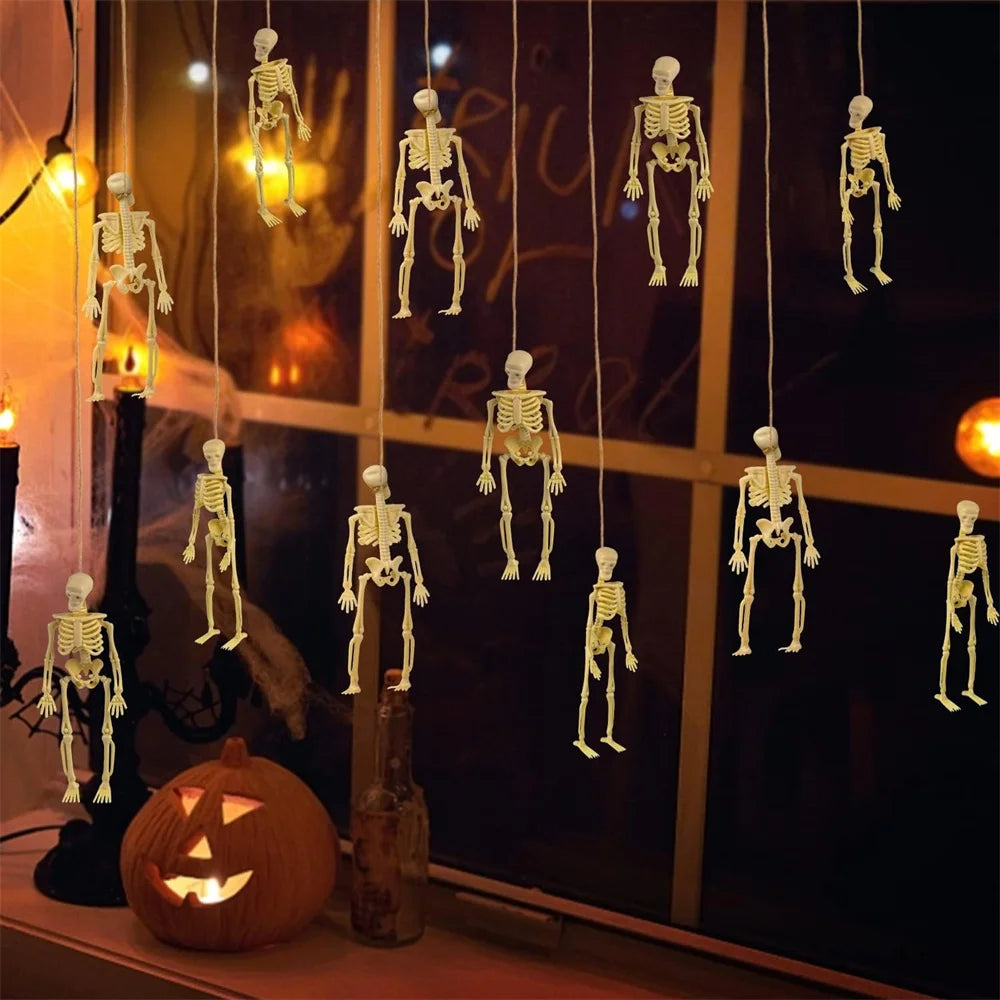 6/12PCS Mini Skeleton Figurines Small Skeletons Halloween Decorations for Craft Haunted House Accessories Party Favors 6 Inch