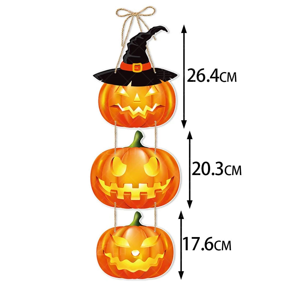 Halloween Hanging Sign Festive Pumpkin Bat and Skull Designs for Home Door Wall Yard Decor  Decor Party Outdoor Indoor Supplies