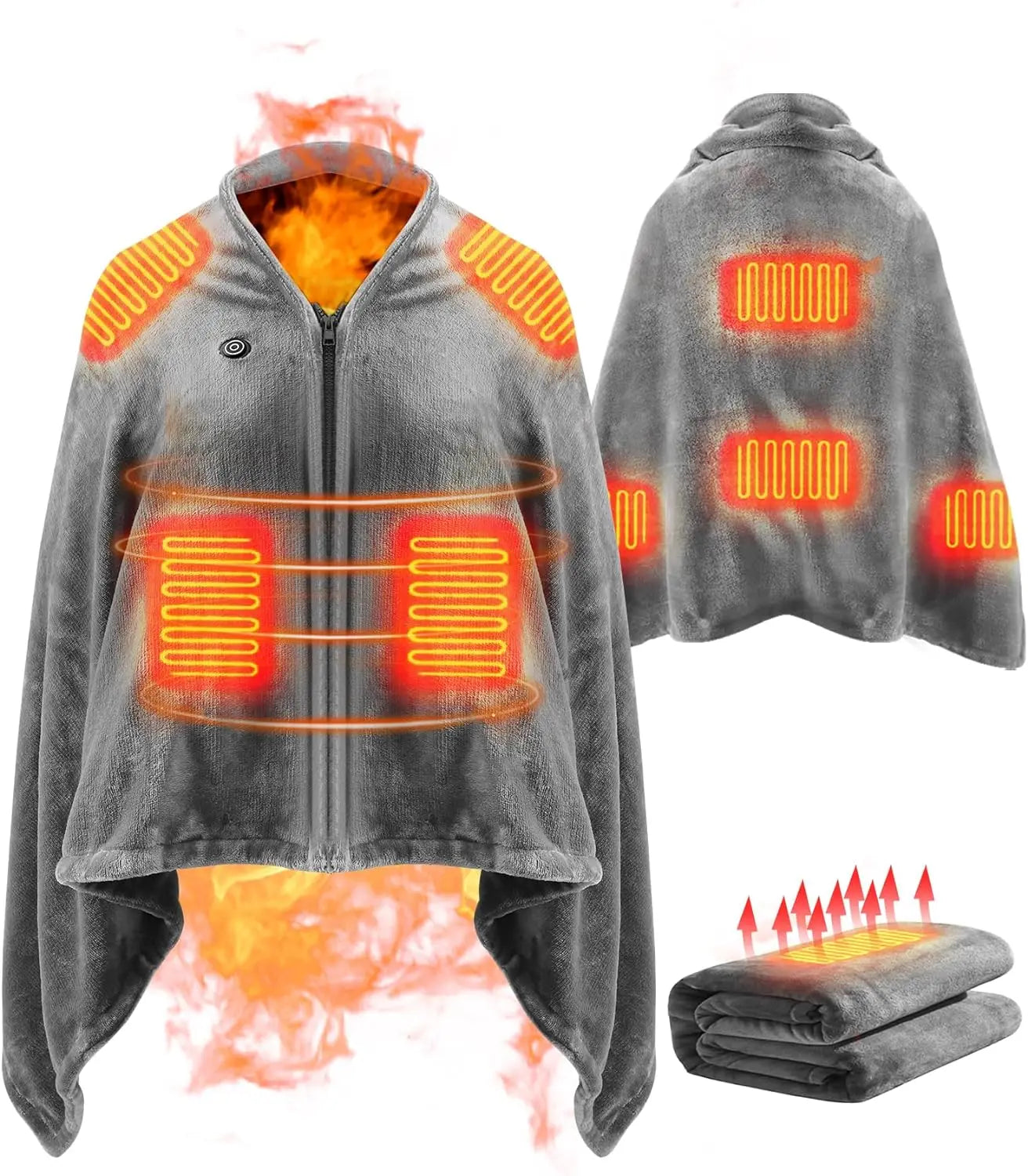 Electric Heating Body Warming Shawl Blanket Outdoor Camping Multifunctional Shawl Heating Blanket USB Charging Washable Leg Cove