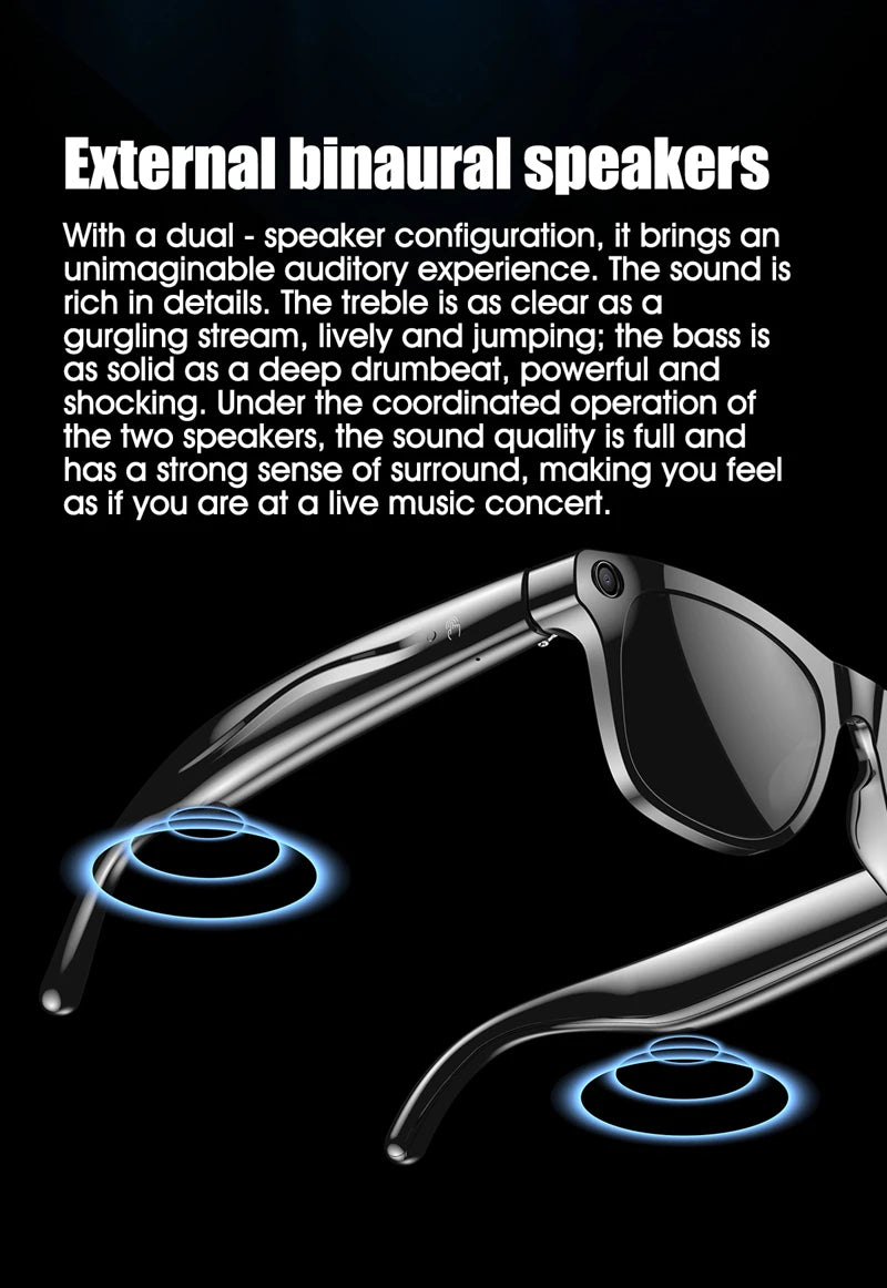 4K AI Smart Photochromic Glasses Multifunction Camera Bluetooth Call Voice Assistant Music Player Translate Glasses For Xiaomi