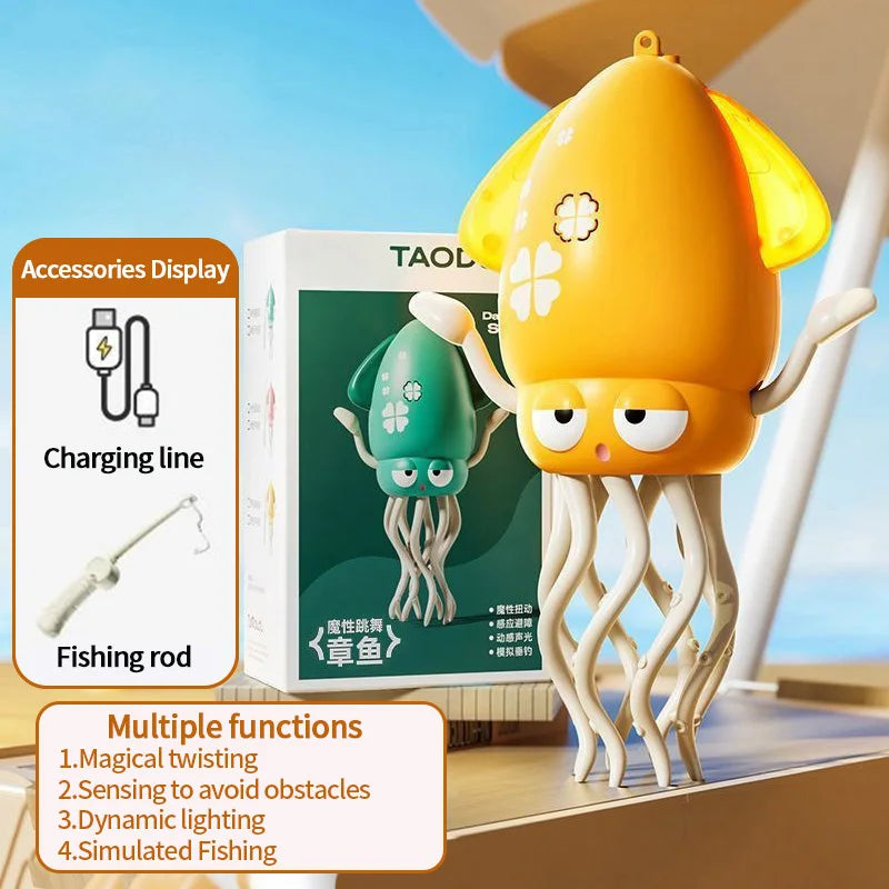 Electronic Dancing Squid Toys Magical Dancing Squid with Light Music Funny Dancing Octopus Decompression Toy Party Gift