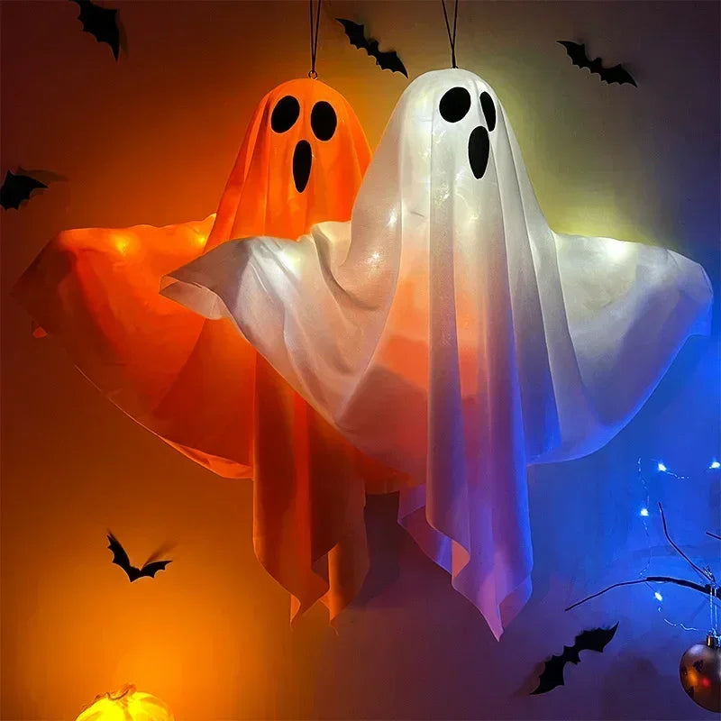 Halloween Hanging Ghost Decor, Light Up Flying Ghosts for Indoor Outdoor Garden Party, Scary Spooky Ornament Halloween Gifts