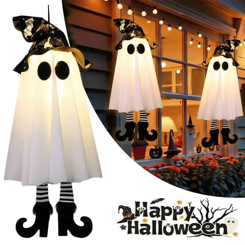 1/2/3pcs Halloween LED Light Up Witch Ghost for Halloween Party Home Indoor Outdoor Yard Decoration Scary Hanging Ornaments Gift