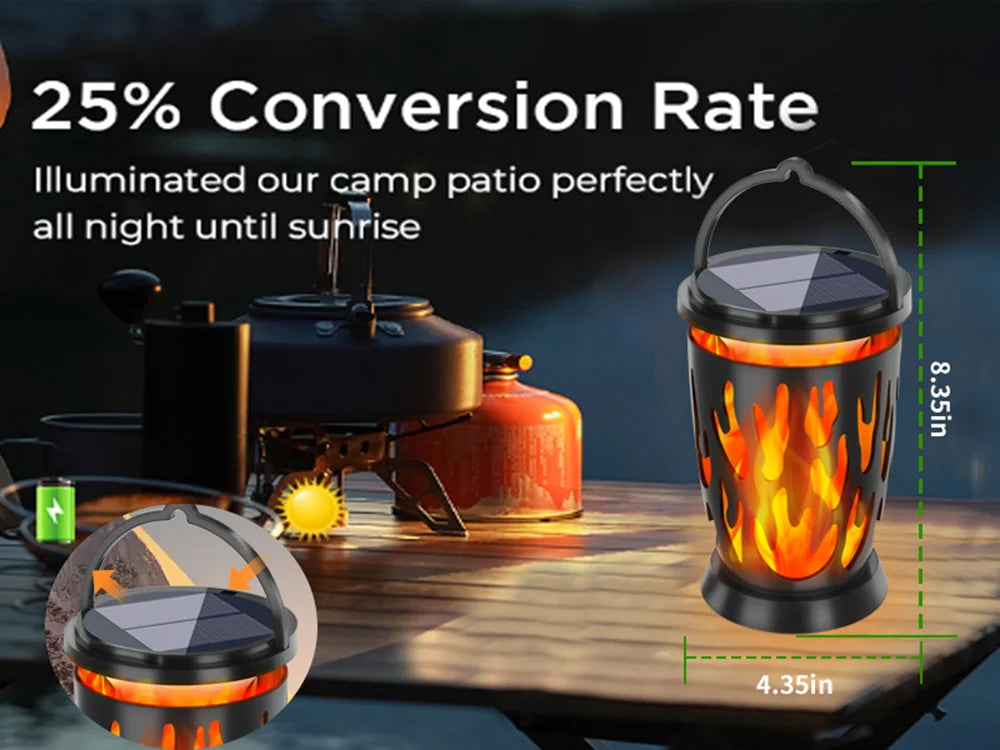 Solar Lanterns Flickering Flame Outdoor Lights Solar Hanging Light LED Landscape Lamp  Garden Pathway Porch Party Ambient Light
