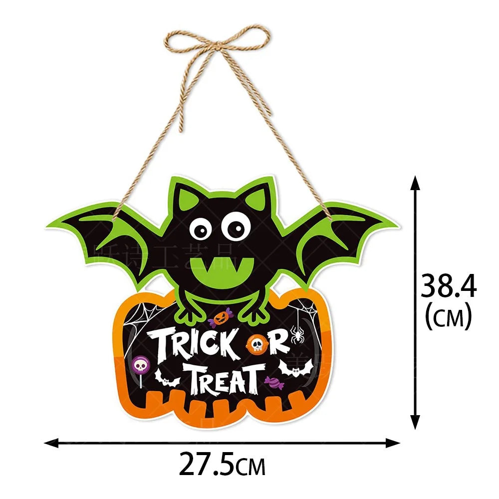 Halloween Hanging Sign Festive Pumpkin Bat and Skull Designs for Home Door Wall Yard Decor  Decor Party Outdoor Indoor Supplies