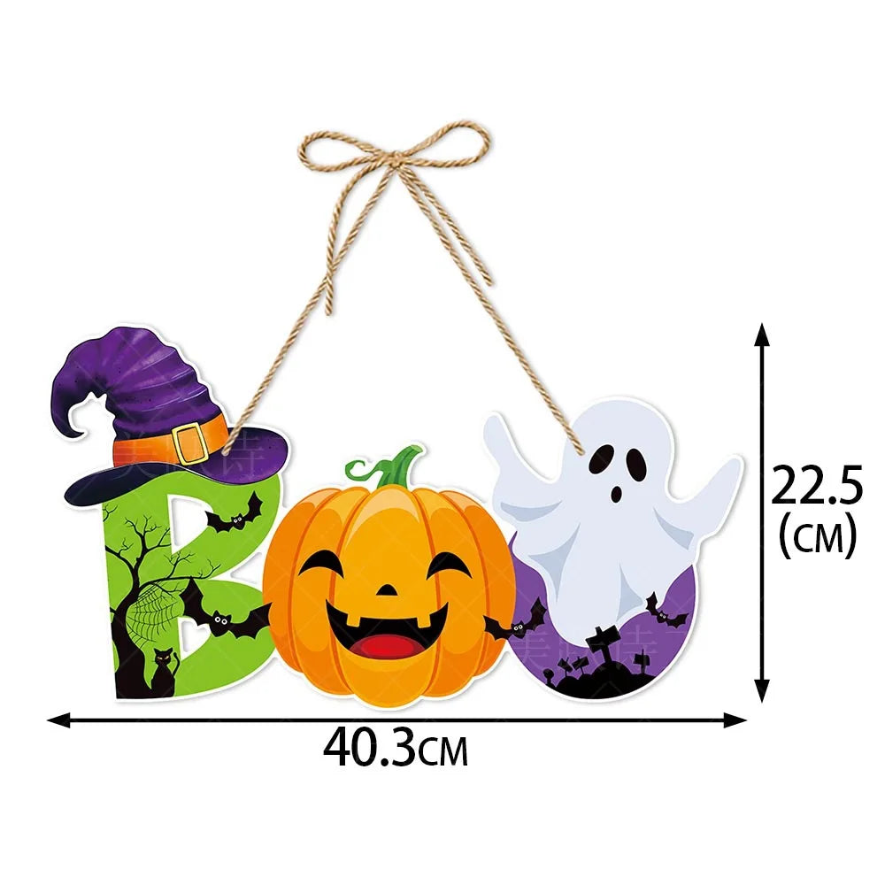Halloween Hanging Sign Festive Pumpkin Bat and Skull Designs for Home Door Wall Yard Decor  Decor Party Outdoor Indoor Supplies