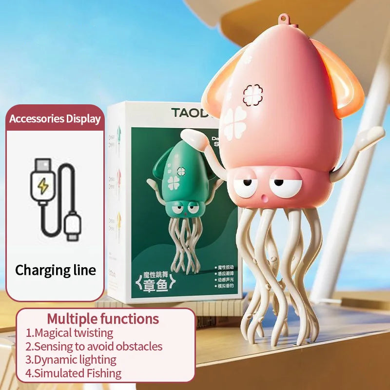 Electronic Dancing Squid Toys Magical Dancing Squid with Light Music Funny Dancing Octopus Decompression Toy Party Gift