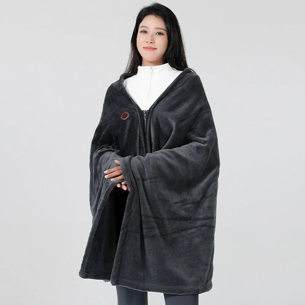 USB Flannel Heated Blanket 3 Temperature Adjustment Wireless Heated Blanket 9 Fast Heating Zones for Outdoor Camping