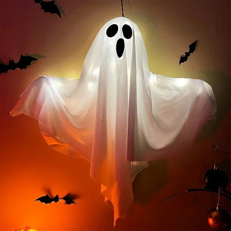 Halloween Hanging Ghost Decor, Light Up Flying Ghosts for Indoor Outdoor Garden Party, Scary Spooky Ornament Halloween Gifts