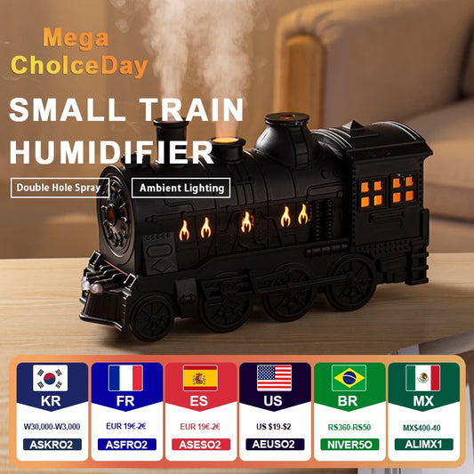 Household Small Train Humidifier 300ML Air Purifier Aromatic Diffuser Aromatherapy Machine USB Indoor Office Ultrasonic Sprayer